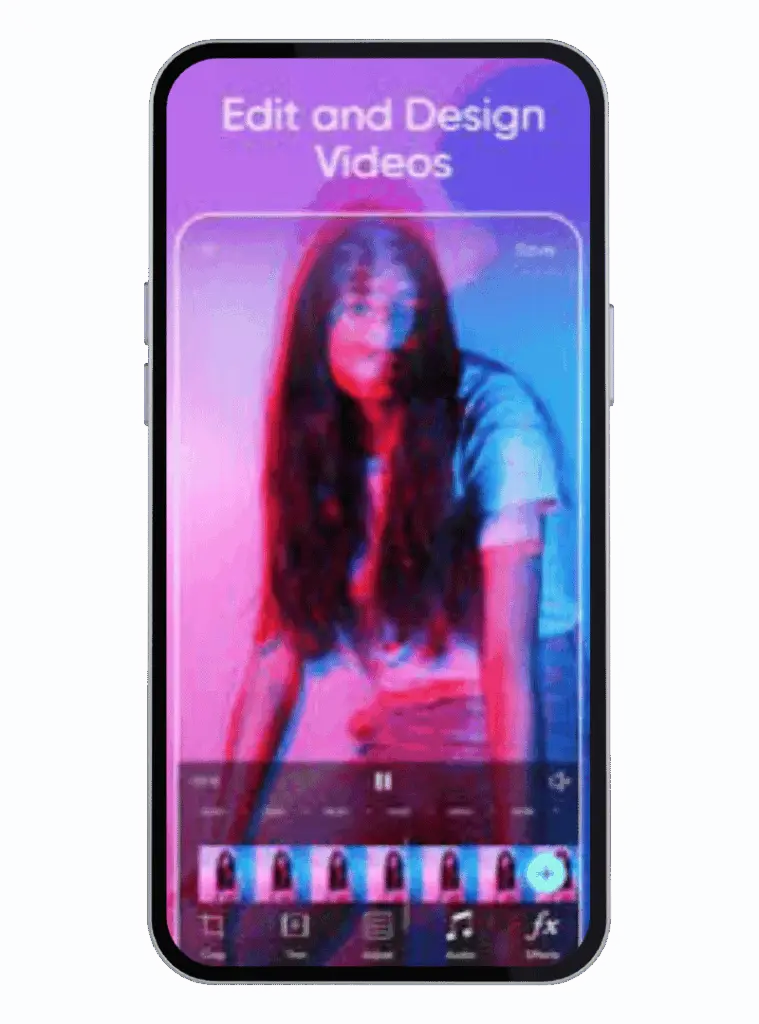 PicsArt Mod APK - Best Editing App 4 Create viral glitch videos using PicsArt Mod APK – smartphone interface with artistic effects and editing tools.