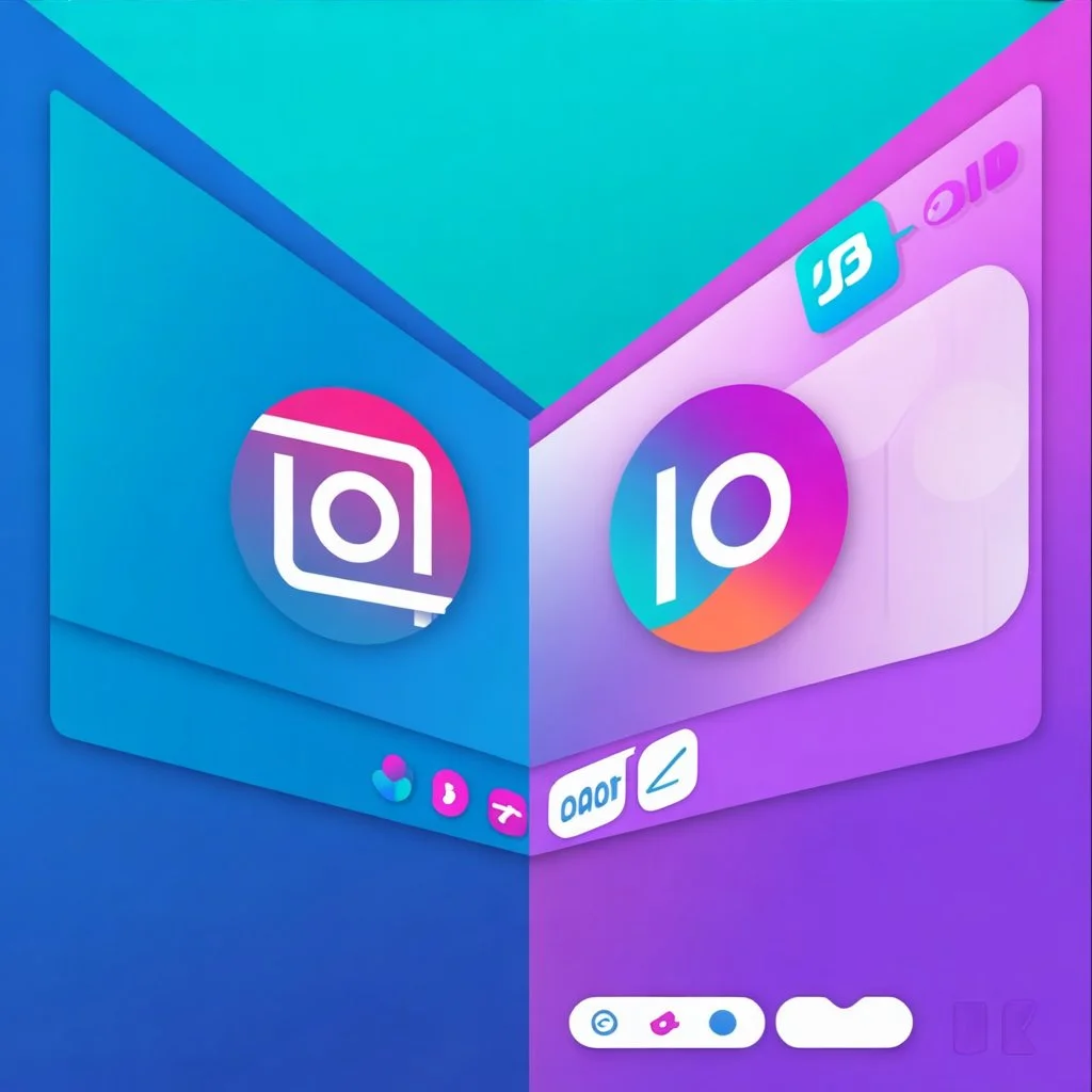 PicsArt vs InShot 3 PicsArt vs InShot
Split screen interface showcasing InShot and PicsArt logos in a colorful digital comparison layout
