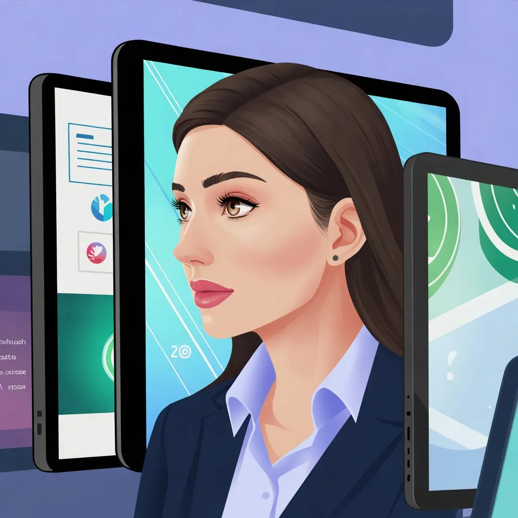 PicsArt vs Snapseed 5 Female user analyzing image editing apps on tablets — comparing UI and features of PicsArt Mod APK vs Snapseed for professional editing.