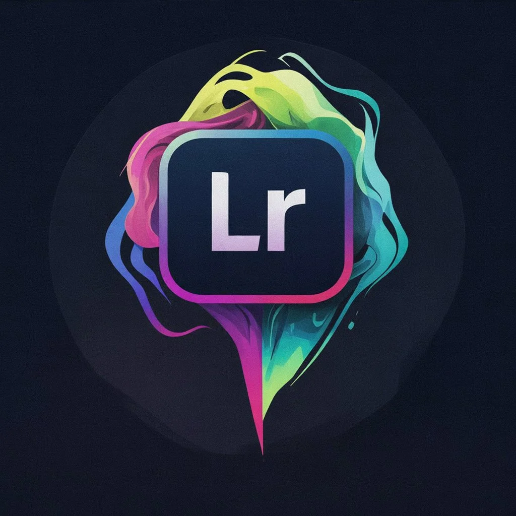 PicsArt vs Lightroom 2 Adobe Lightroom logo with vibrant color splash on dark background, symbolizing advanced photo editing and creative features